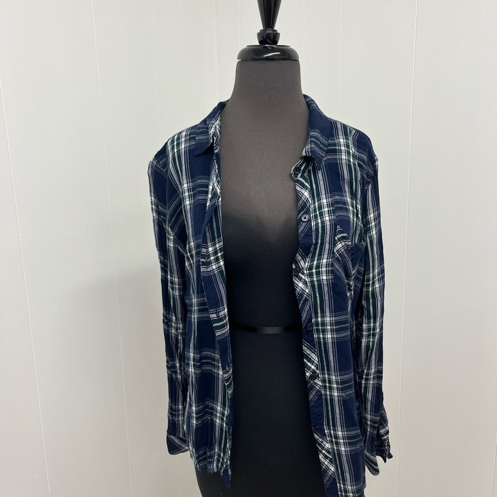 South Moon Under Navy and White Plaid Jacket